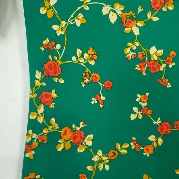 LuLaRoe Julia Sheath Pencil‎ Dress Green Orange Yellow Floral Stretch XS - Picture 8 of 11